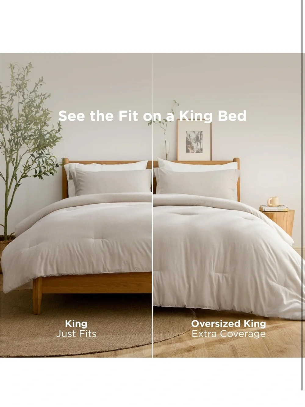 Beige King Size Comforter - Soft Bed Bedding